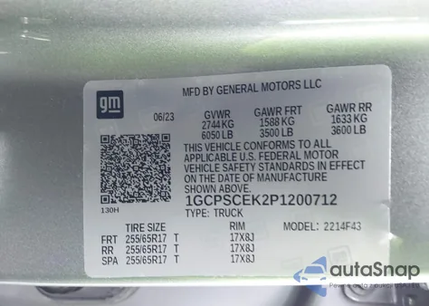 2023 Chevrolet Colorado 2Wd Short Box Lt from USA, damaged, VIN 1GCPSCEK2P1200712